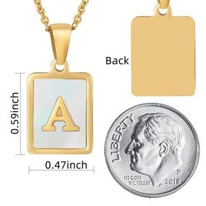 Initial necklace, A-Z stainless steel not tarnish 18k good quality gold